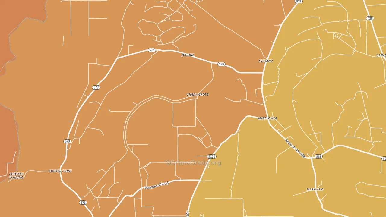 Mayflower, LA Map of Drug-Related Crime Rates