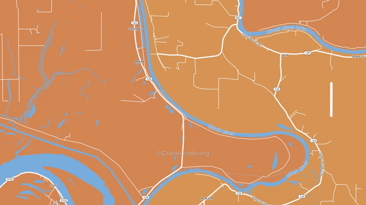 Mayna, LA Map of Drug-Related Crime Rates