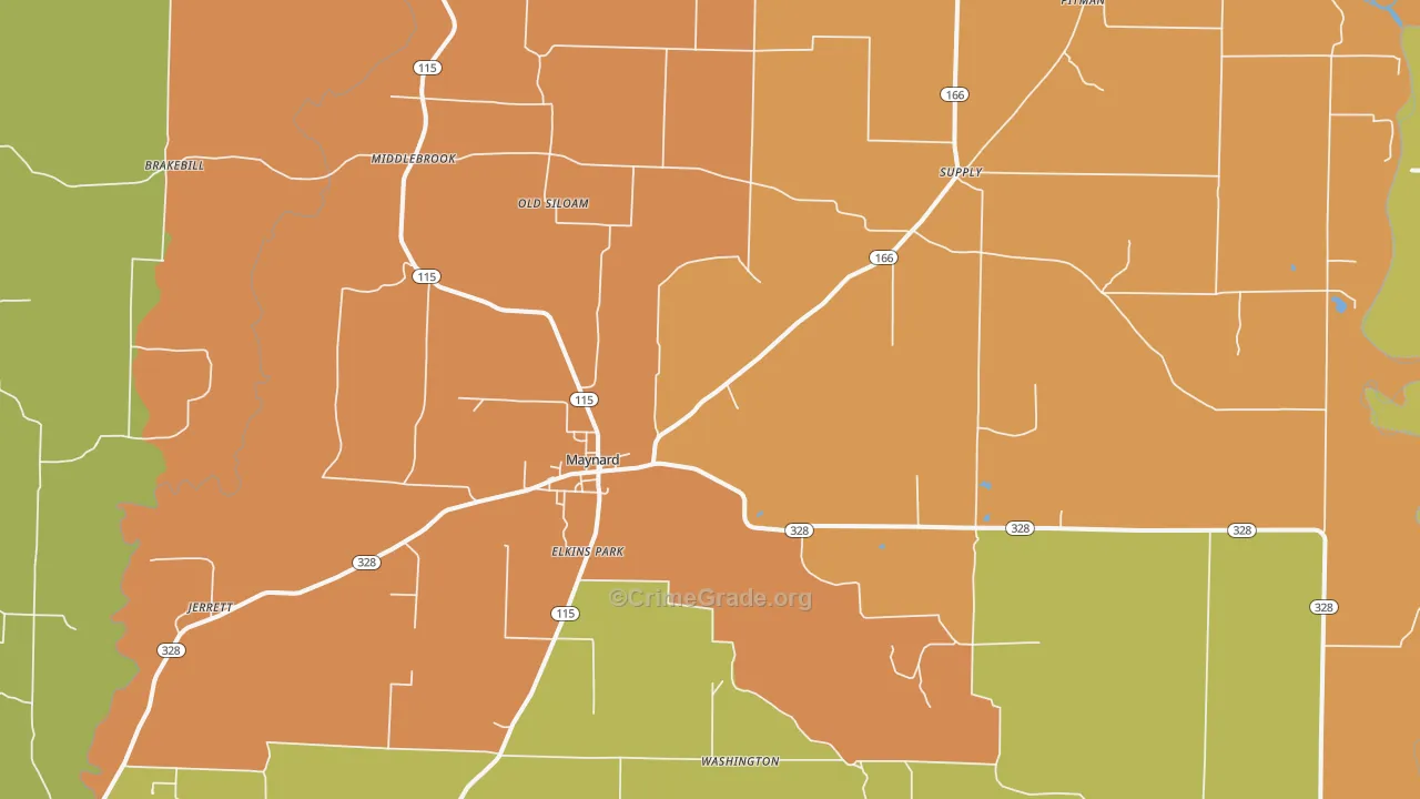 Maynard, AR Map of Drug-Related Crime Rates