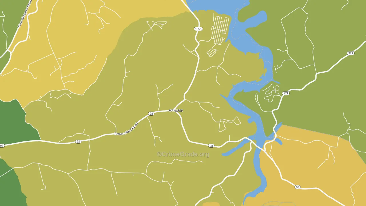 Maynard, KY Map of Drug-Related Crime Rates