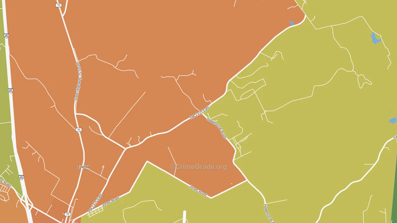 Maynard, TX Map of Drug-Related Crime Rates