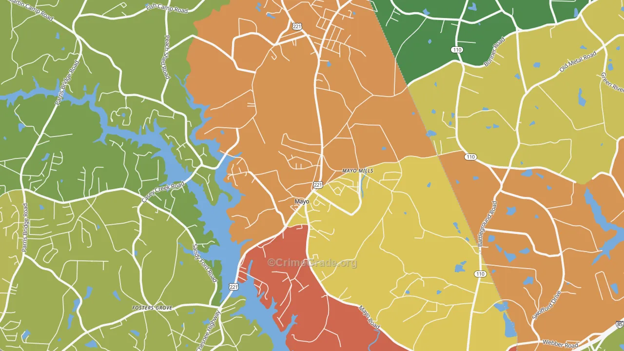 Mayo, SC Map of Drug-Related Crime Rates