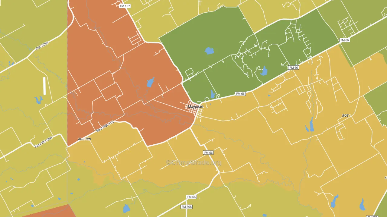 Maypearl, TX Map of Drug-Related Crime Rates