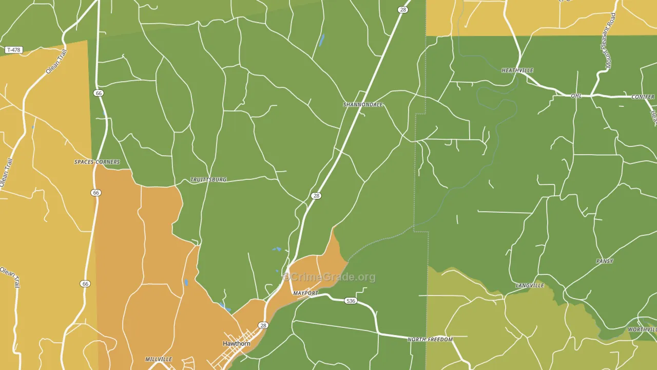 Mayport, PA Map of Drug-Related Crime Rates
