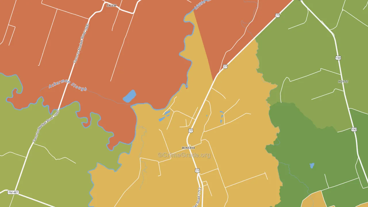 Maysfield, TX Map of Drug-Related Crime Rates