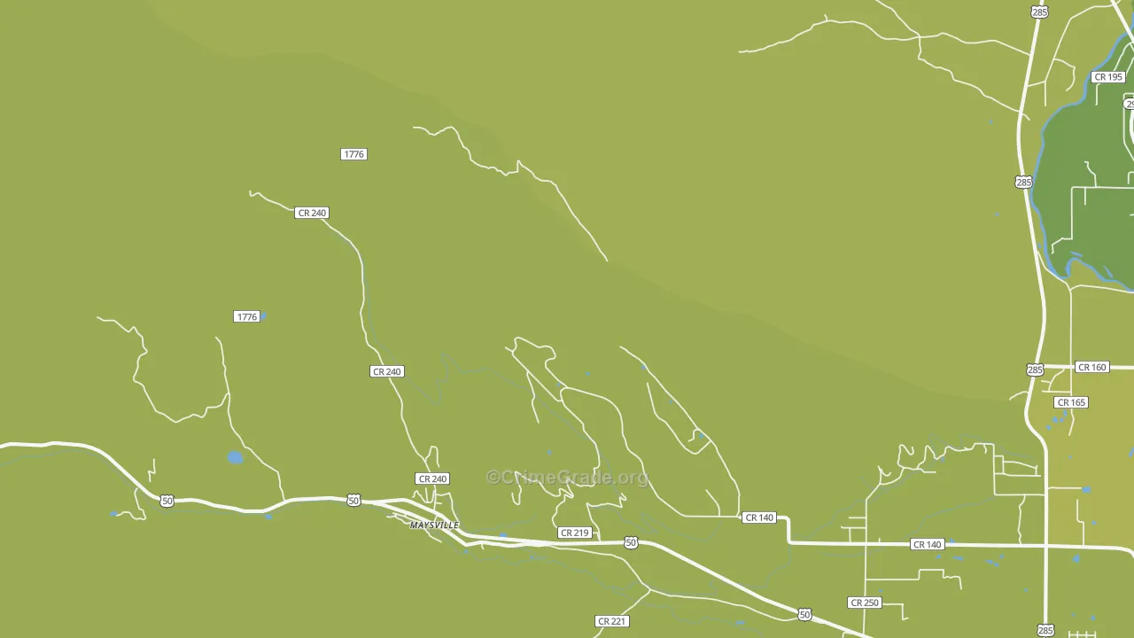 Maysville, CO Map of Drug-Related Crime Rates