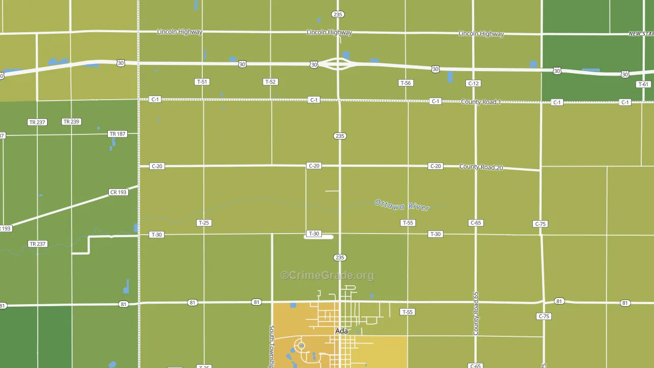 Maysville, OH Map of Drug-Related Crime Rates