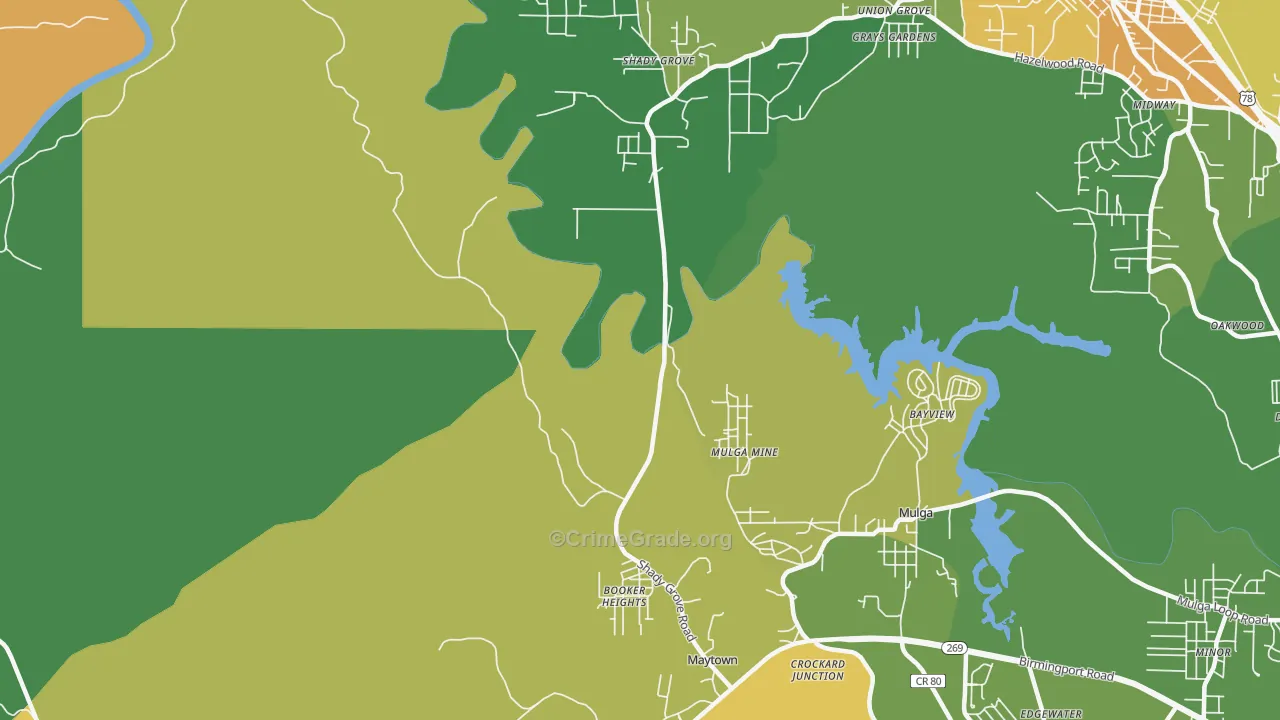 Maytown, AL Map of Drug-Related Crime Rates