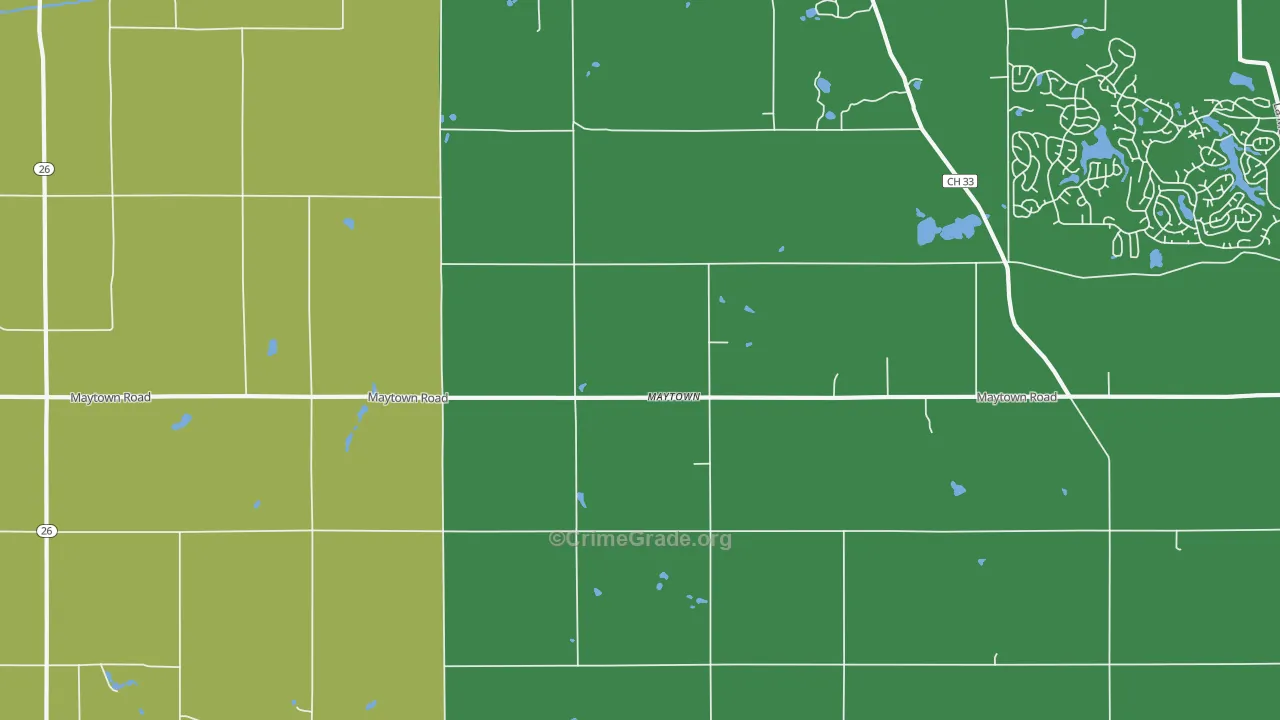Maytown, IL Map of Drug-Related Crime Rates