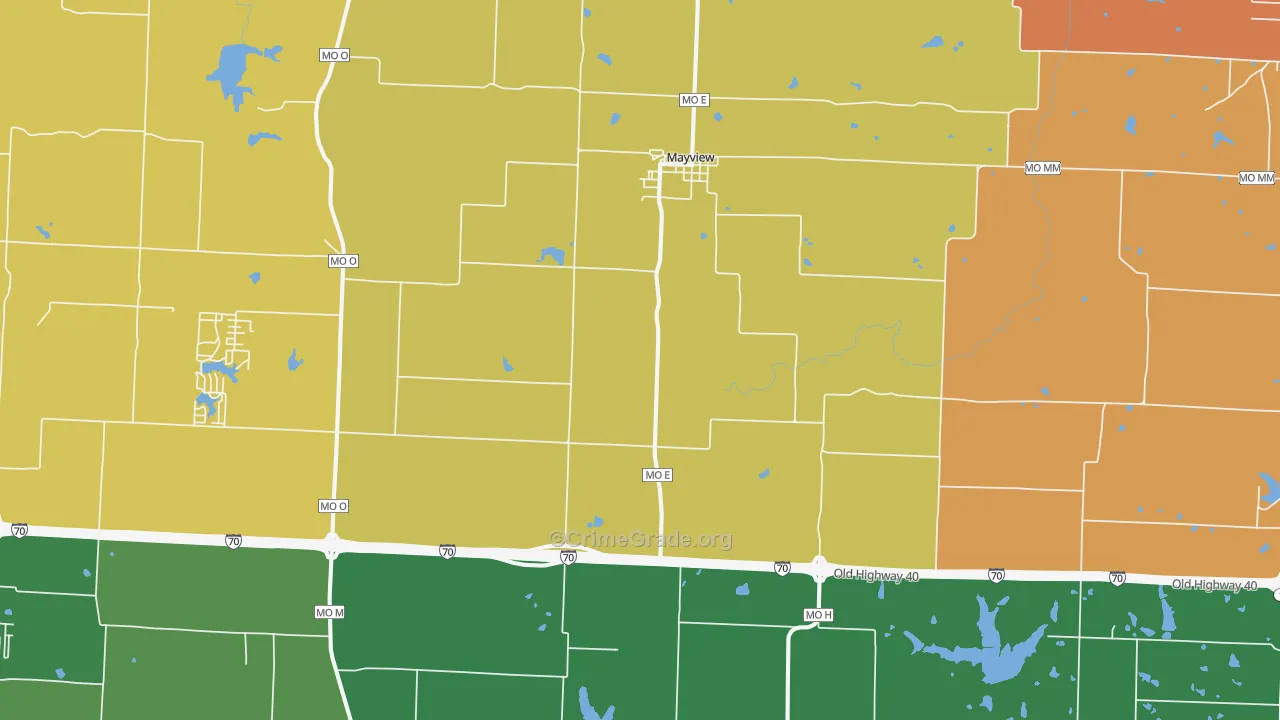 Mayview, MO Map of Drug-Related Crime Rates