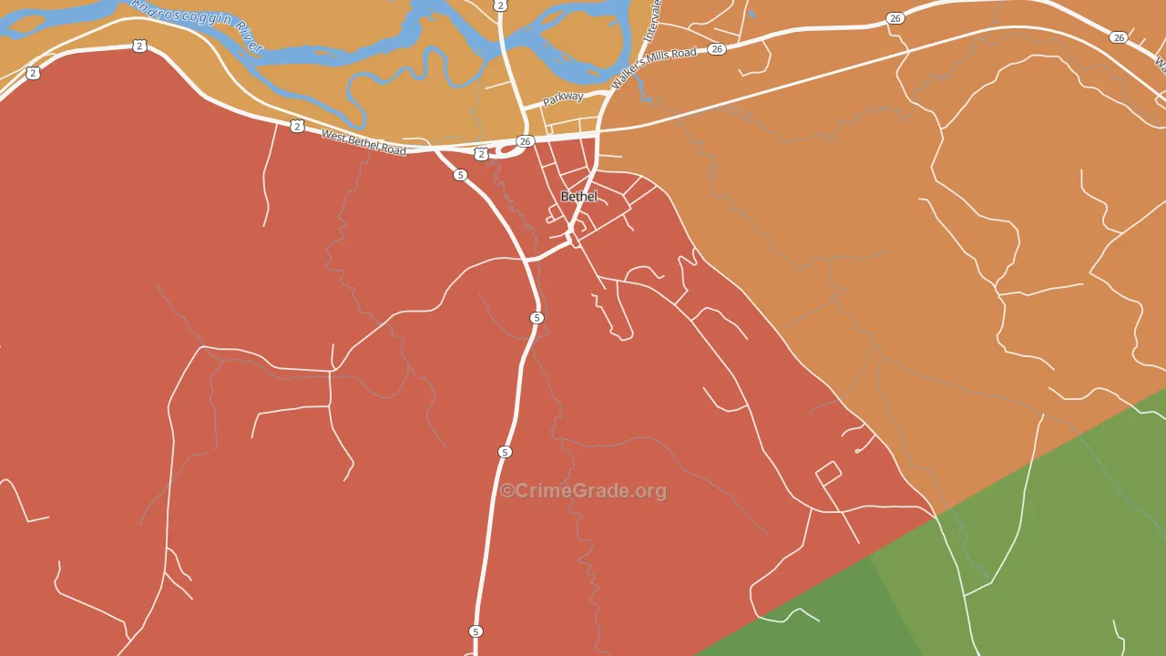 Mayville, ME Map of Drug-Related Crime Rates