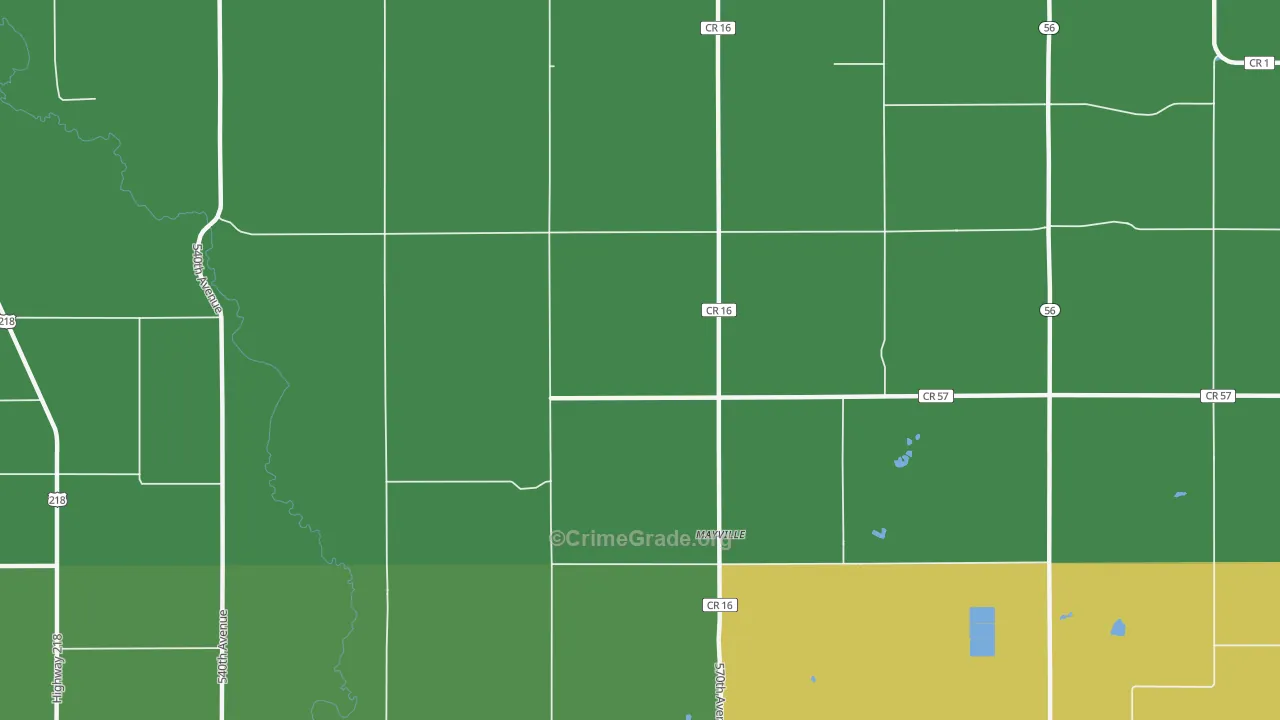 Mayville, MN Map of Drug-Related Crime Rates