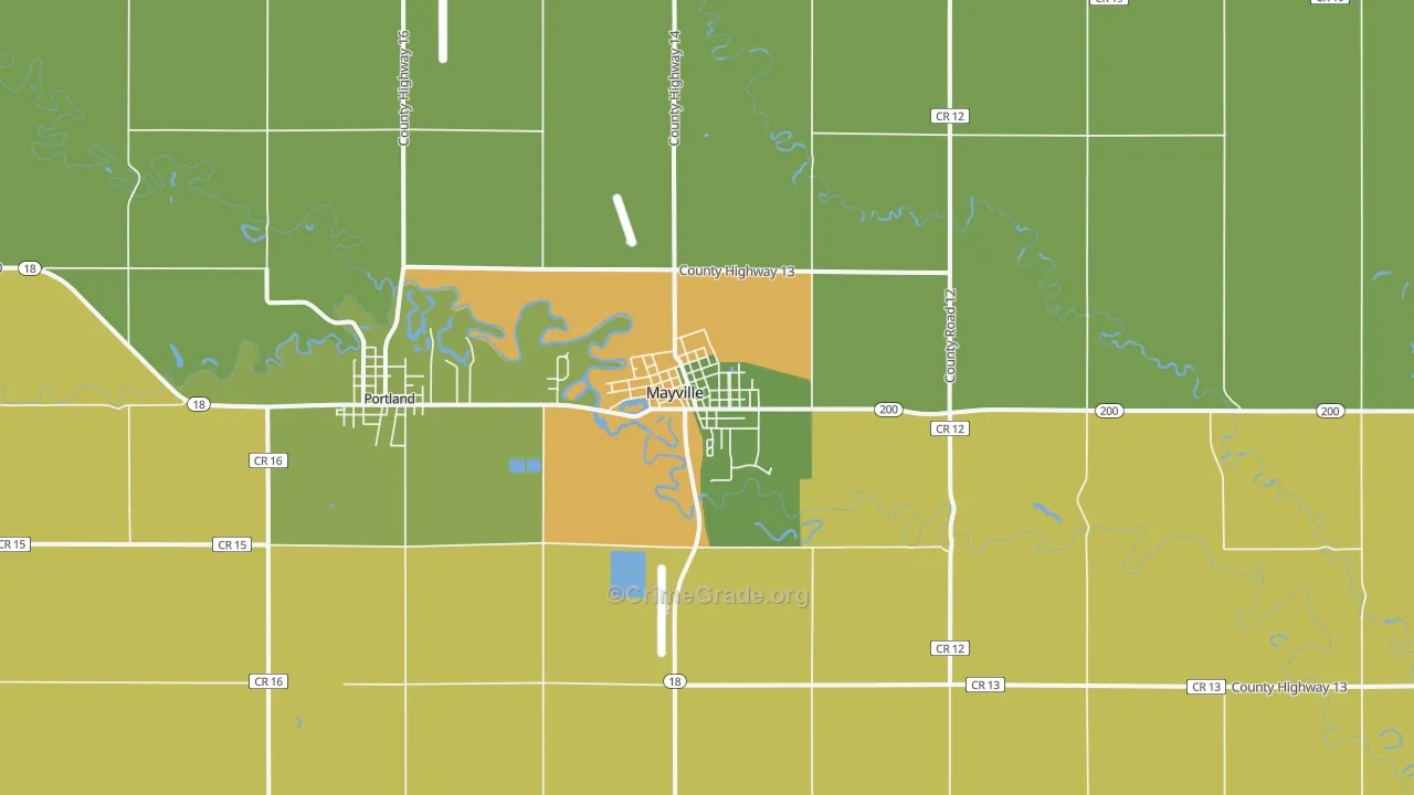 Mayville, ND Map of Drug-Related Crime Rates