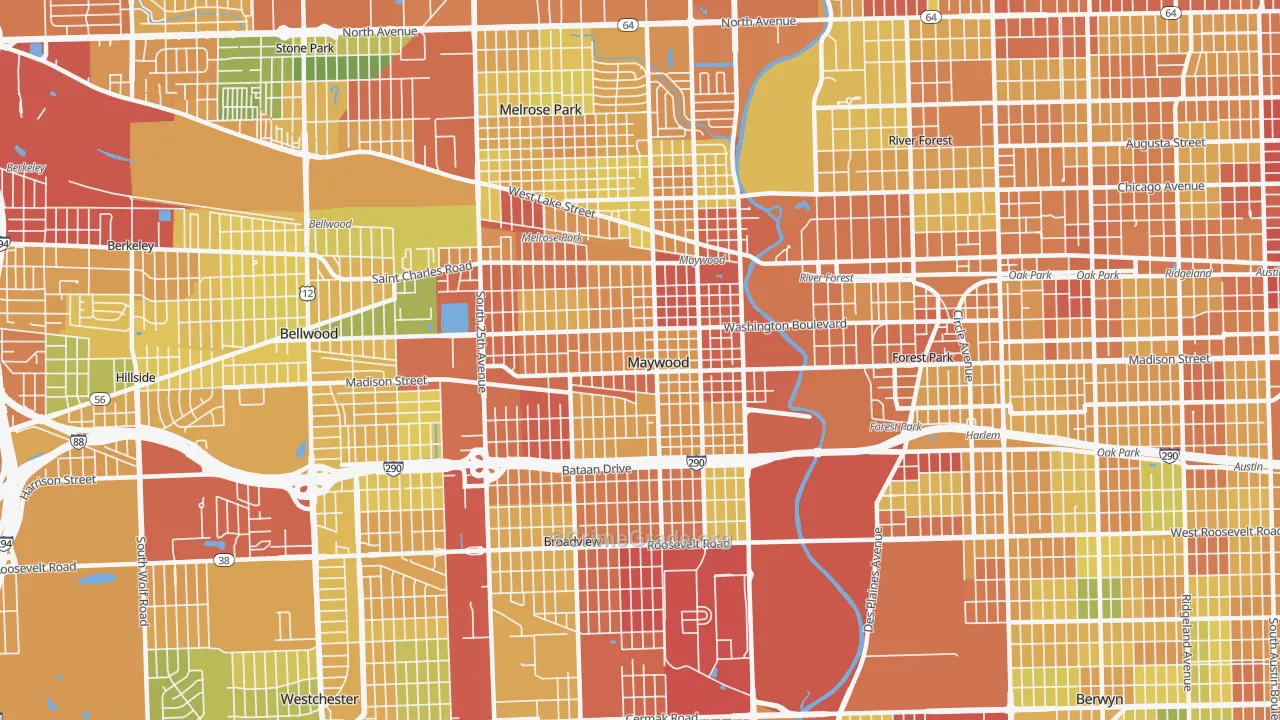 Maywood, IL Map of Drug-Related Crime Rates