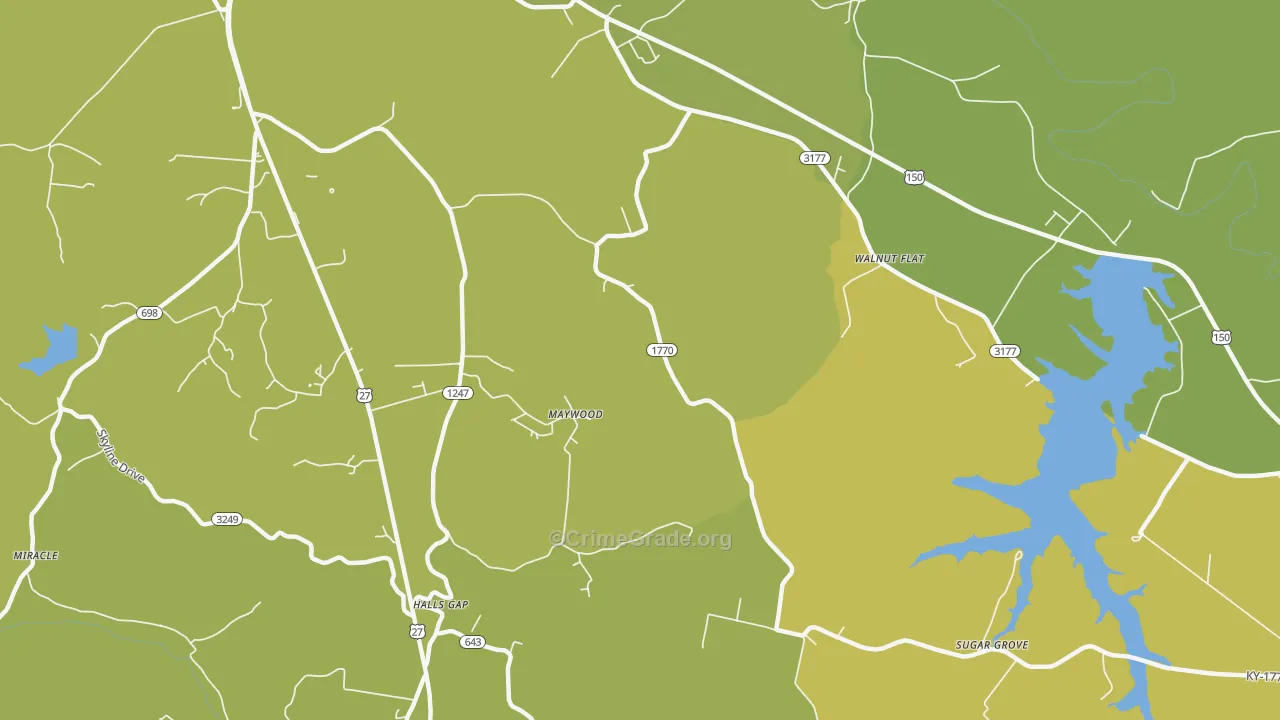 Maywood, KY Map of Drug-Related Crime Rates
