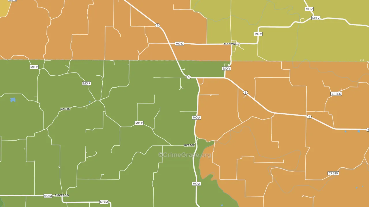 Maywood, MO Map of Drug-Related Crime Rates