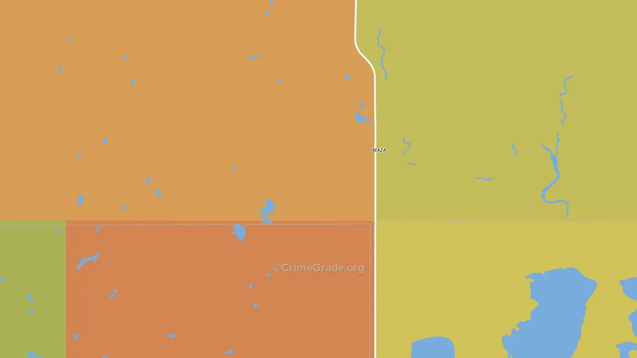 Maza, ND Map of Drug-Related Crime Rates