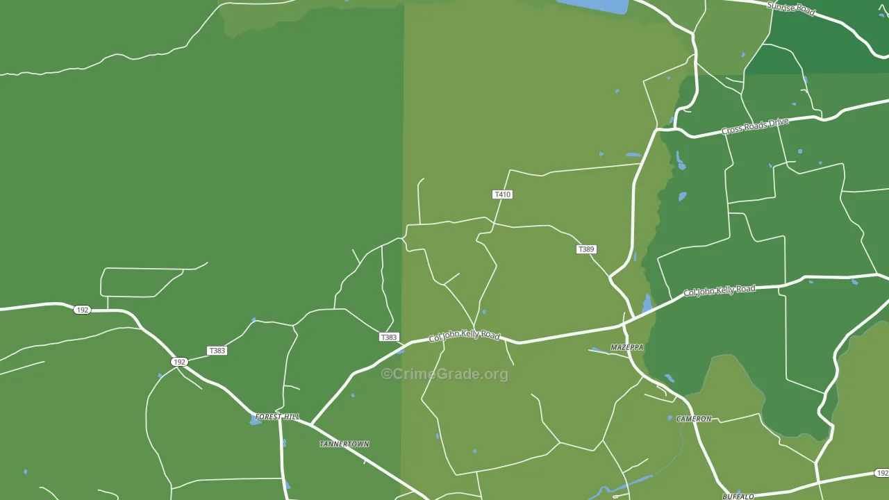Mazeppa, PA Map of Drug-Related Crime Rates