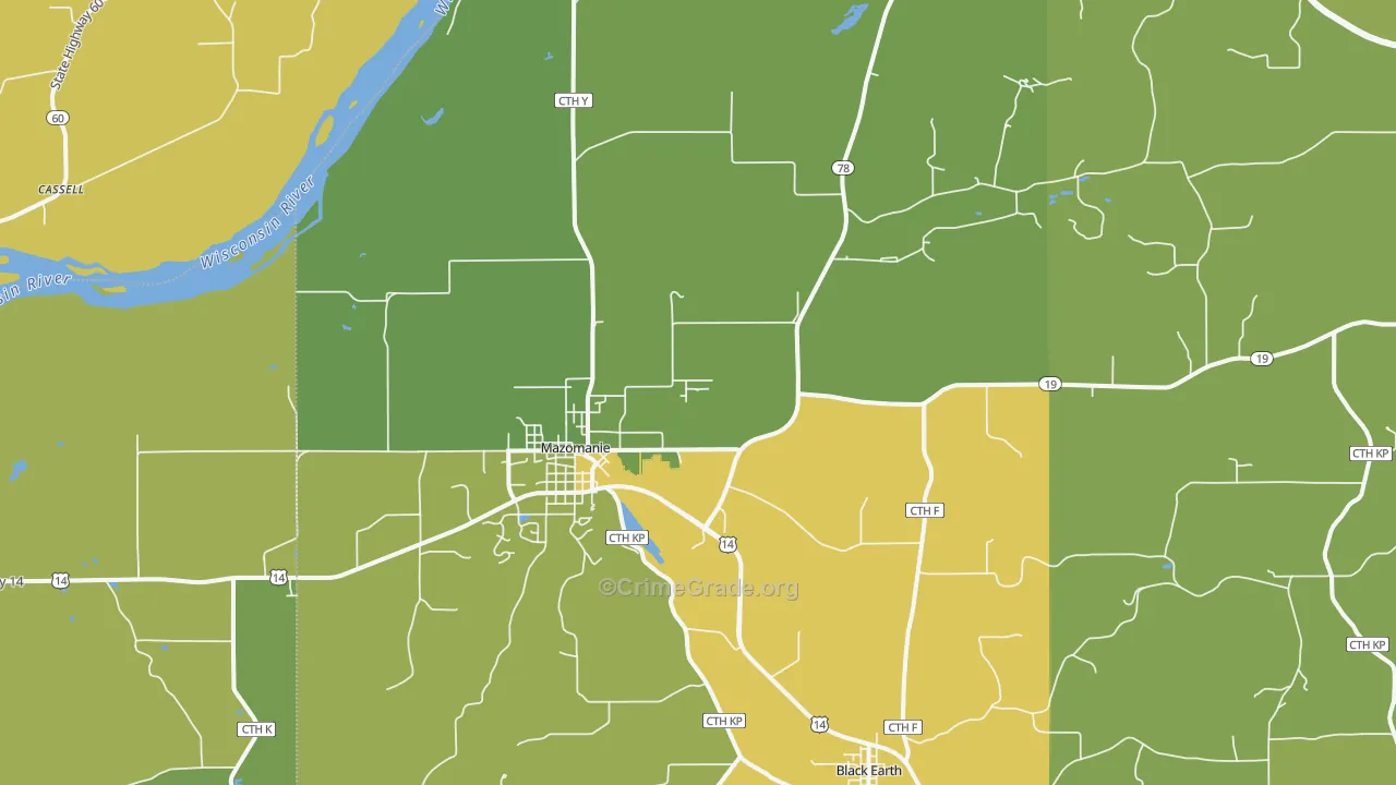 Mazomanie, WI Map of Drug-Related Crime Rates