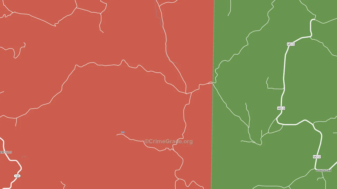 Mc Clurg, MO Map of Drug-Related Crime Rates