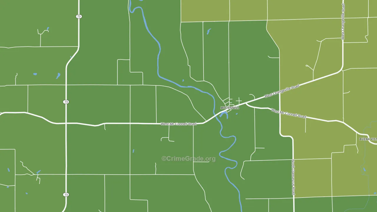 Mc Connell, IL Map of Drug-Related Crime Rates