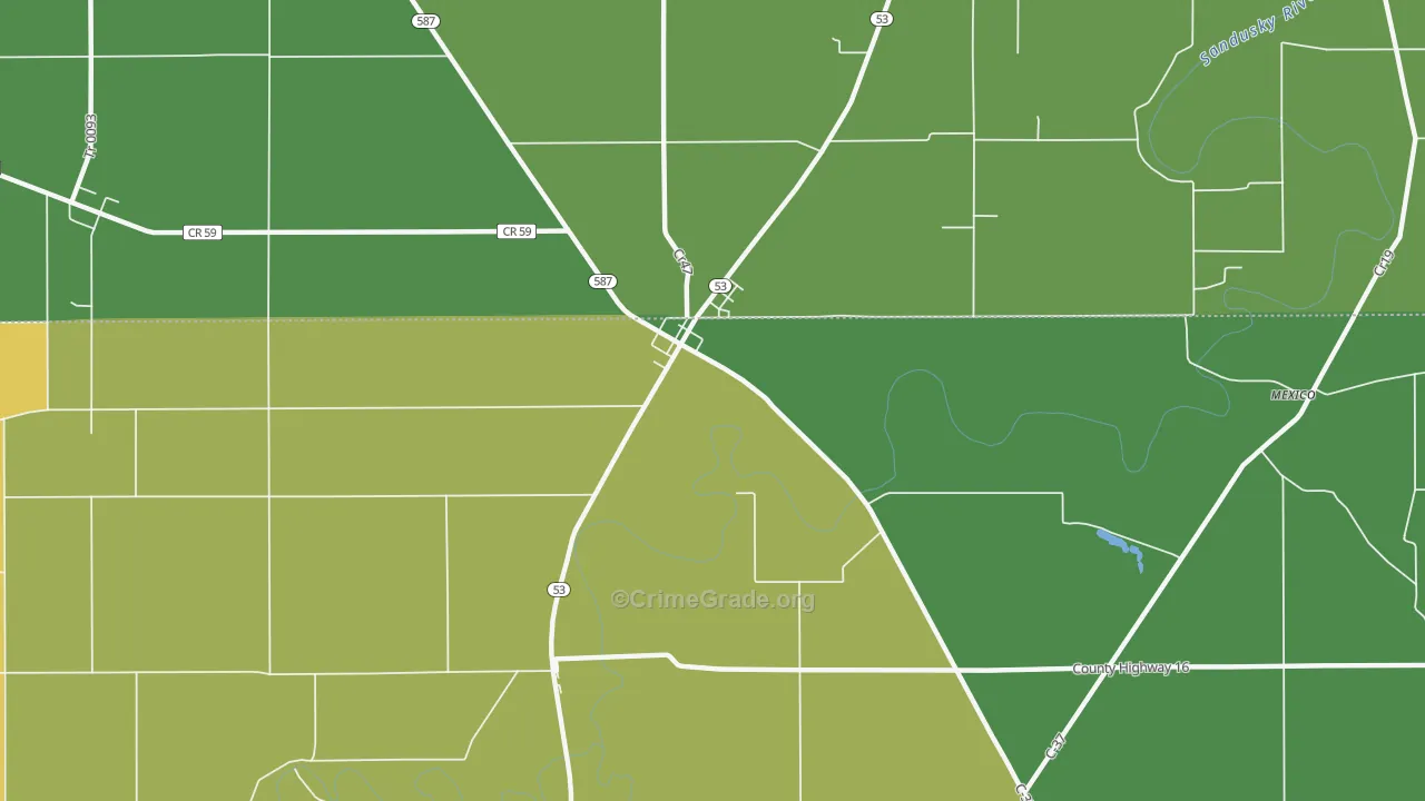 Mc Cutchenville, OH Map of Drug-Related Crime Rates
