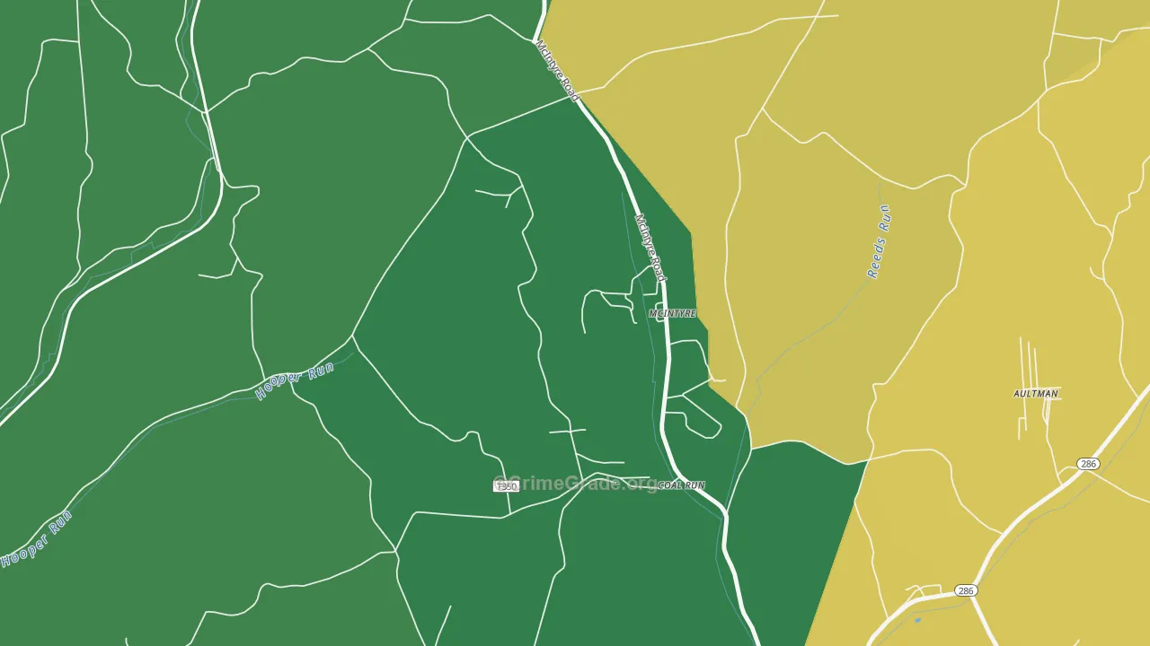 Mc Intyre, PA Map of Drug-Related Crime Rates