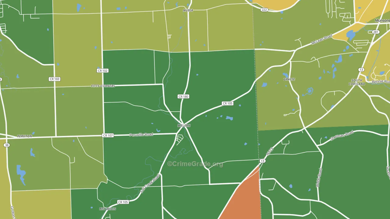 Mc Lean, NY Map of Drug-Related Crime Rates