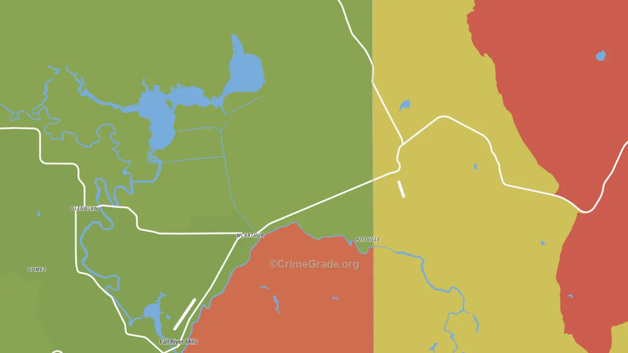 Mcarthur, CA Map of Drug-Related Crime Rates