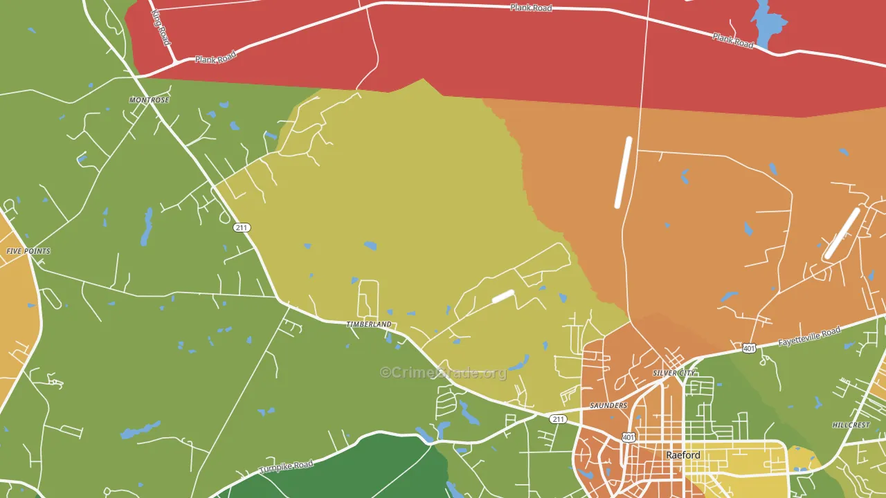 Mccain, NC Map of Drug-Related Crime Rates