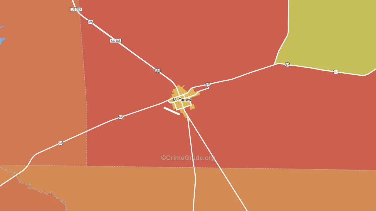 McCamey, TX Map of Drug-Related Crime Rates