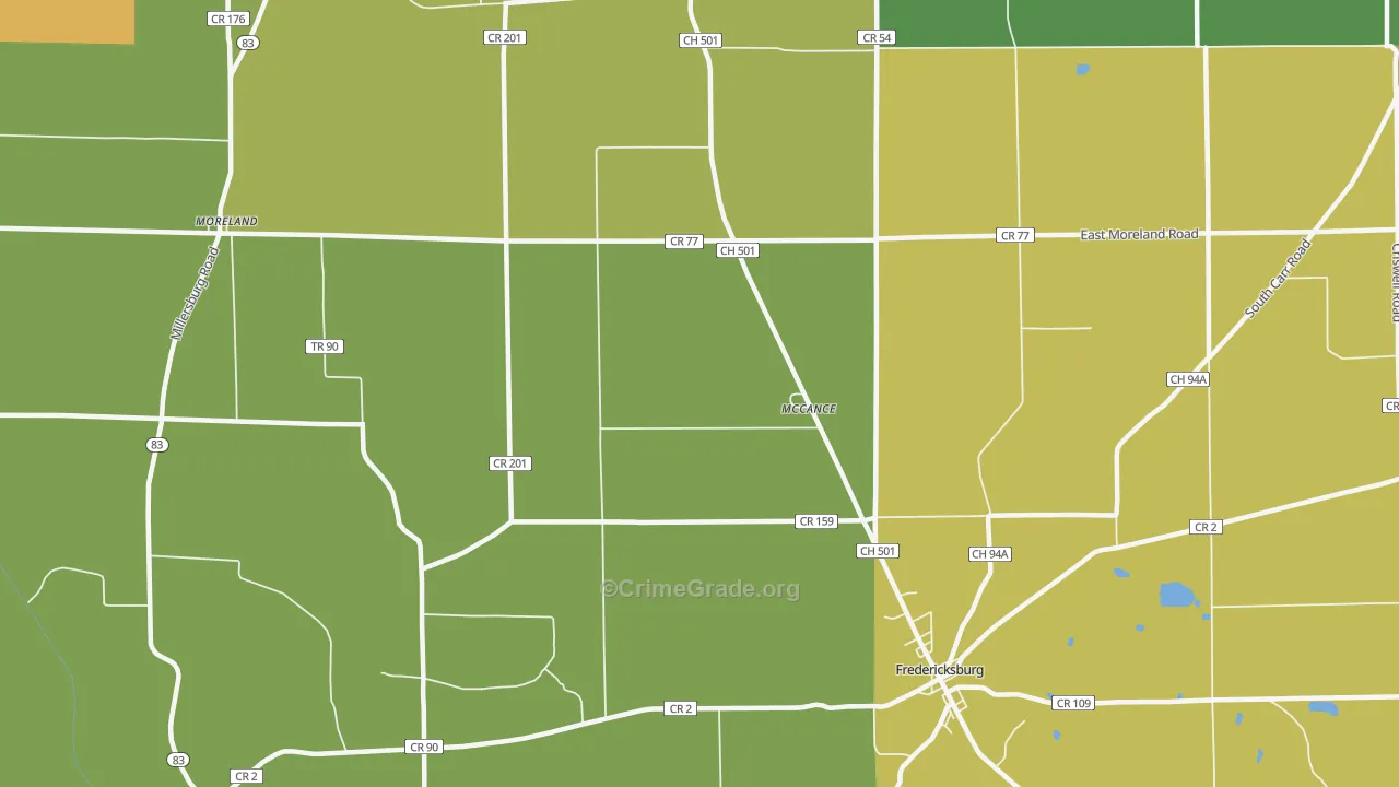 McCance, OH Map of Drug-Related Crime Rates
