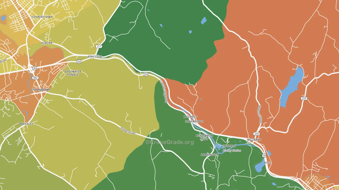McCance, PA Map of Drug-Related Crime Rates