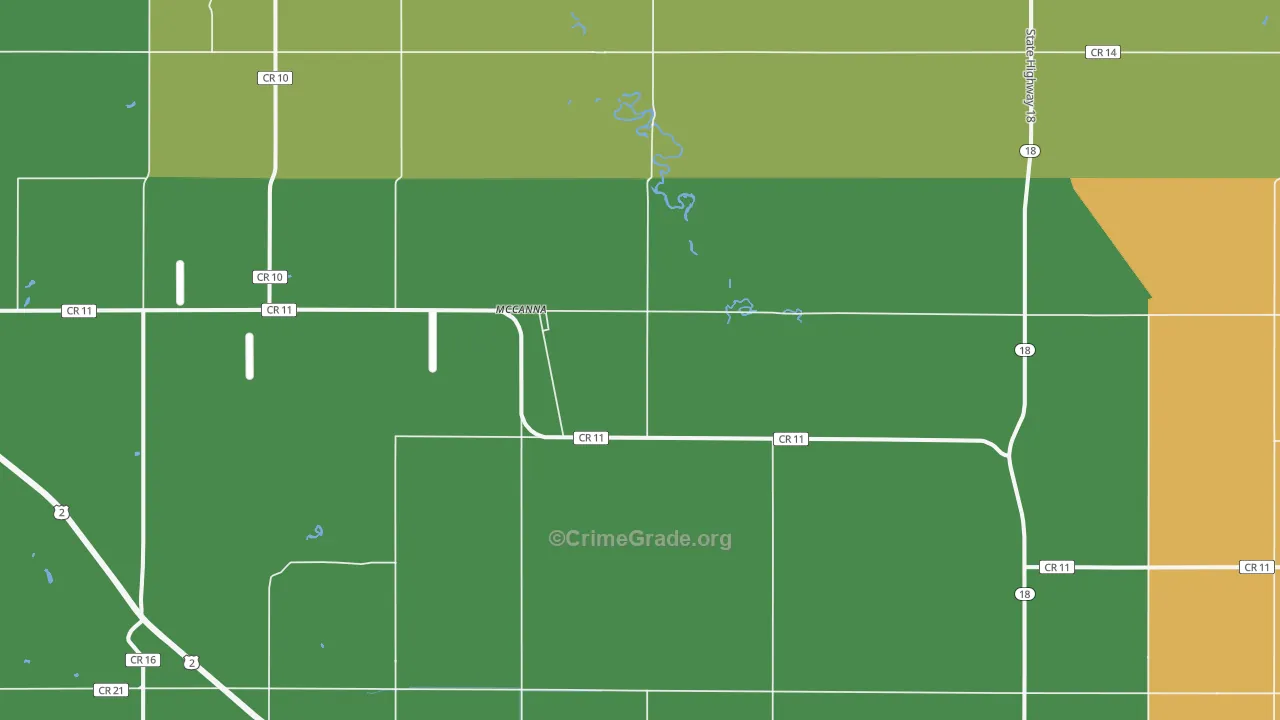 McCanna, ND Map of Drug-Related Crime Rates