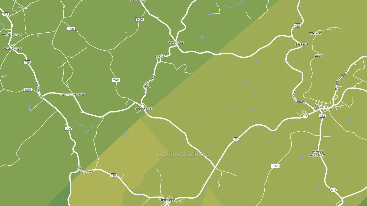 McCartney, PA Map of Drug-Related Crime Rates