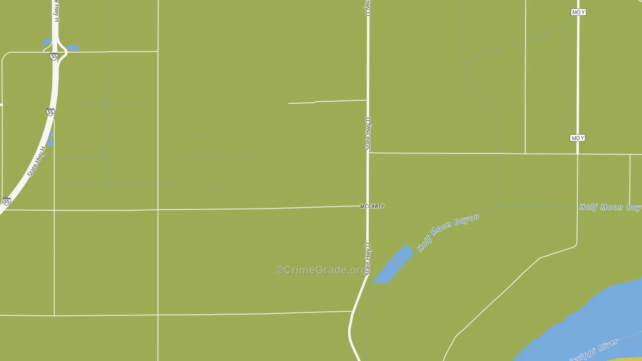McCarty, MO Map of Drug-Related Crime Rates