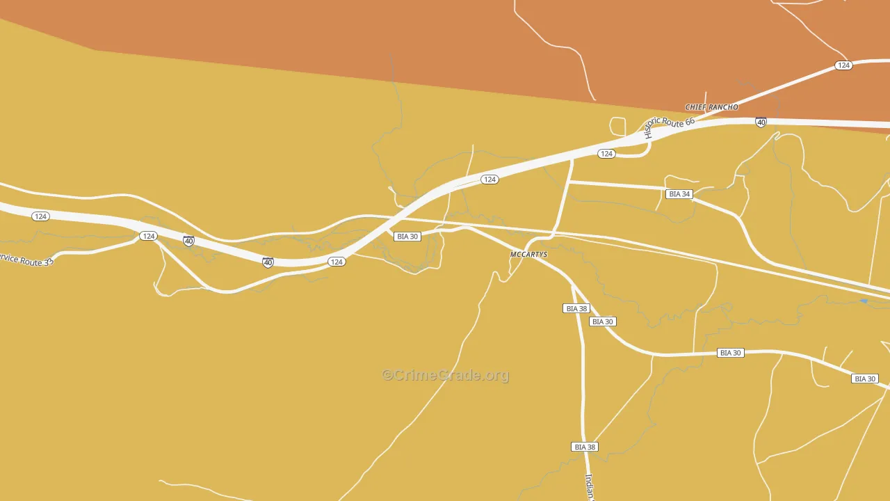 McCartys Village, NM Map of Drug-Related Crime Rates