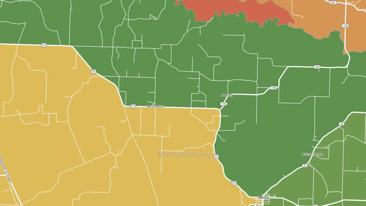 McCaskill, AR Map of Drug-Related Crime Rates
