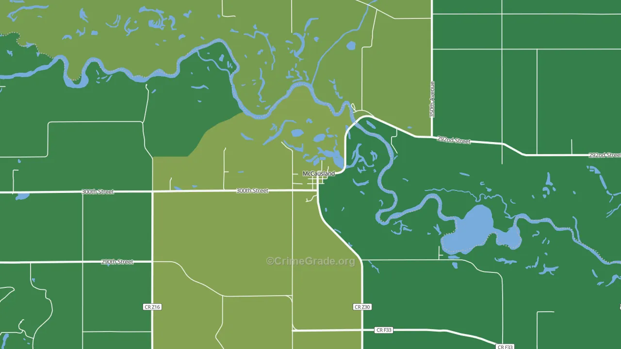 McCausland, IA Map of Drug-Related Crime Rates