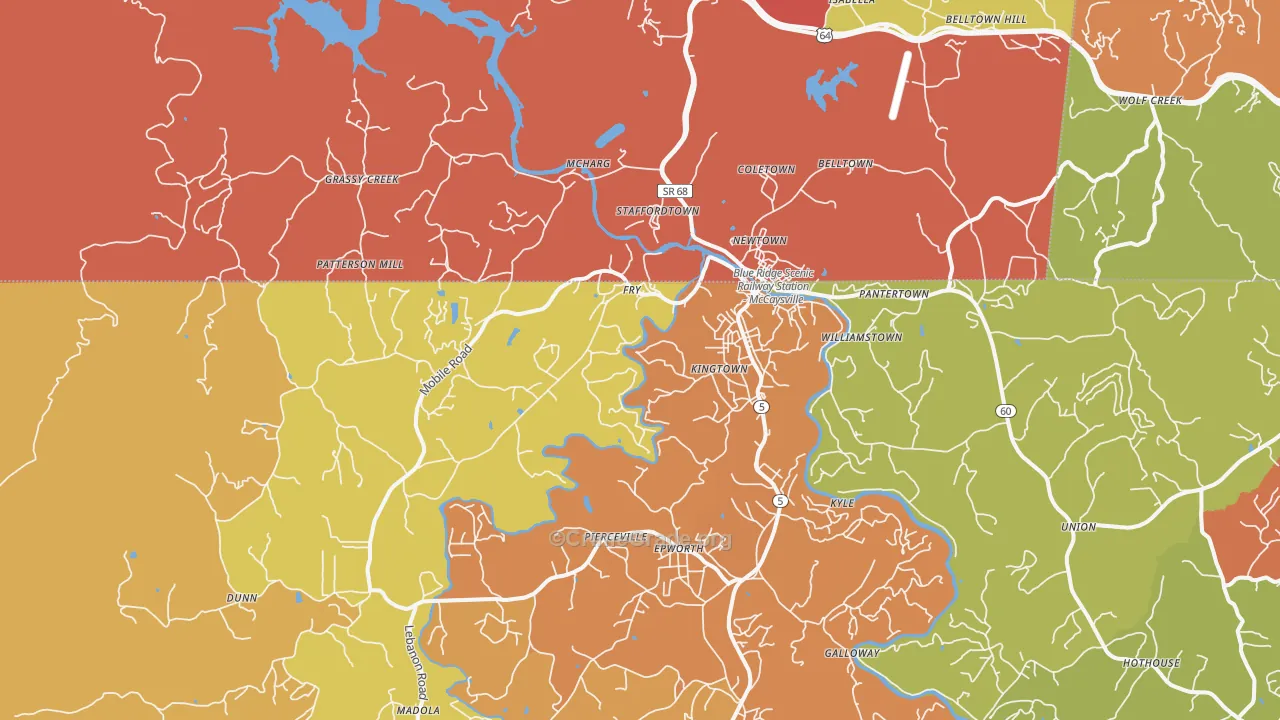 McCaysville, GA Map of Drug-Related Crime Rates