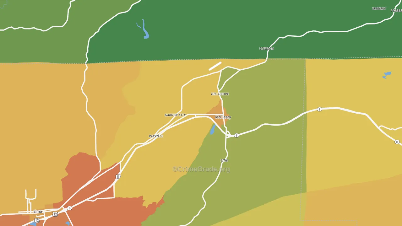 Mccleary, WA Map of Drug-Related Crime Rates