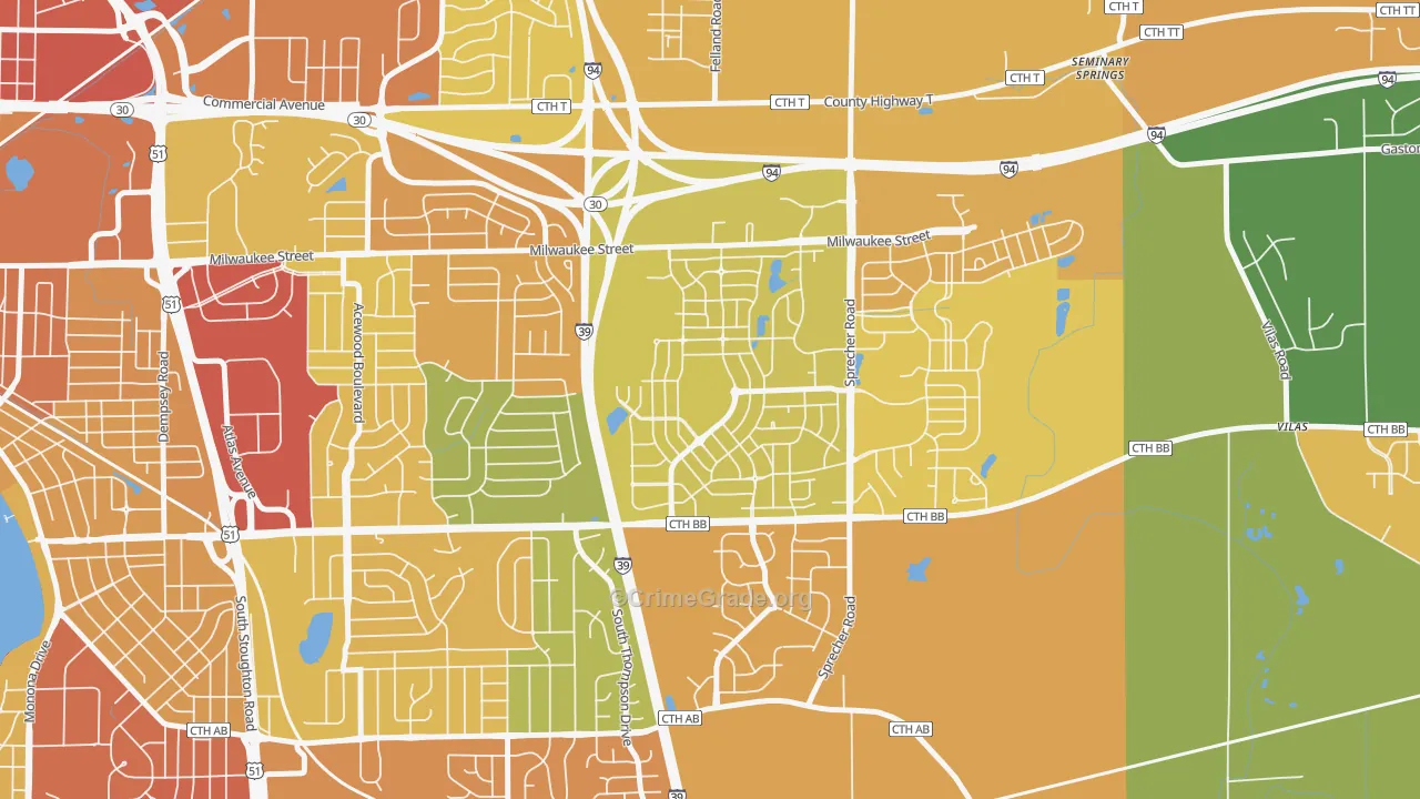 McClellan Park, Madison, WI Map of Drug-Related Crime Rates