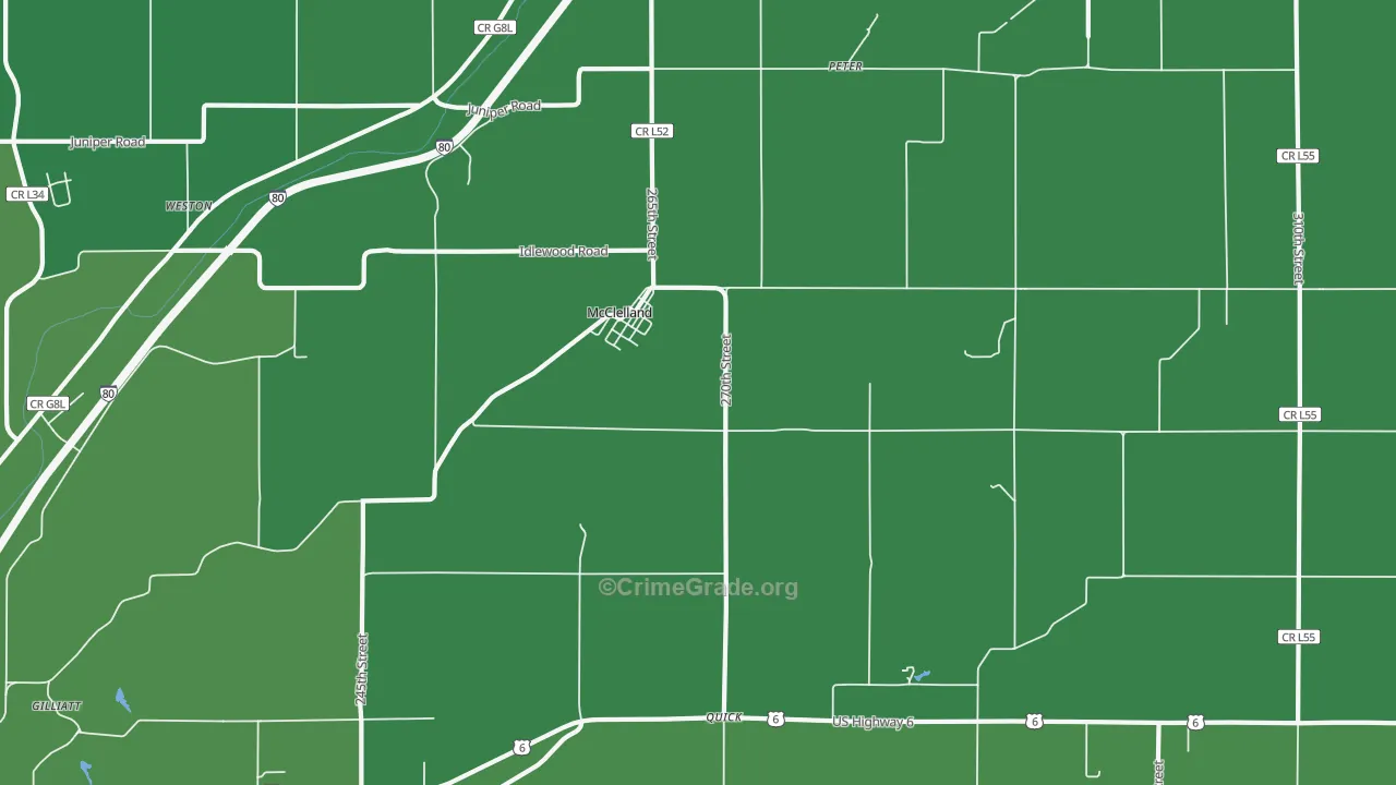 McClelland, IA Map of Drug-Related Crime Rates