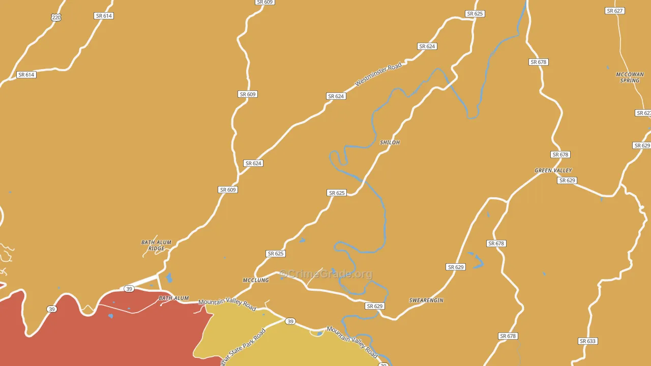 McClung, VA Map of Drug-Related Crime Rates