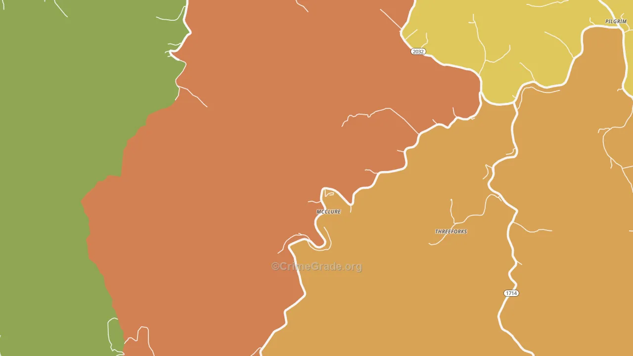 McClure, KY Map of Drug-Related Crime Rates