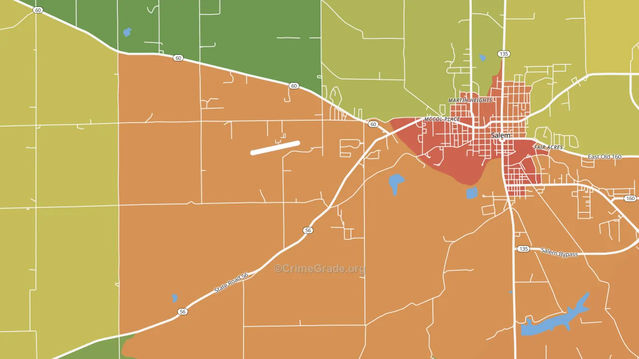 McCol Place, IN Map of Drug-Related Crime Rates