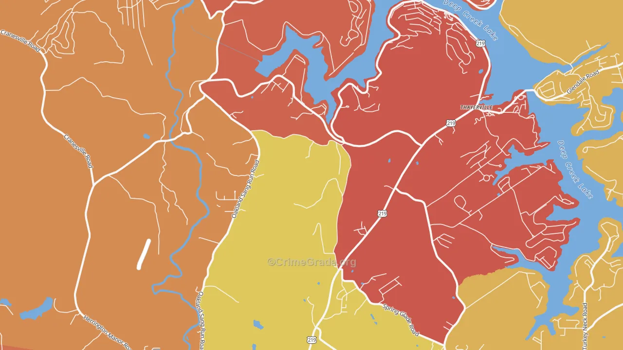 McComas Beach, MD Map of Drug-Related Crime Rates