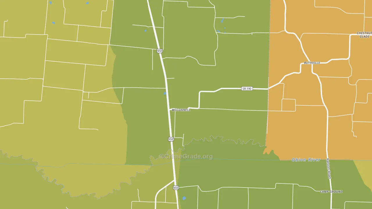 McConnell, TN Map of Drug-Related Crime Rates