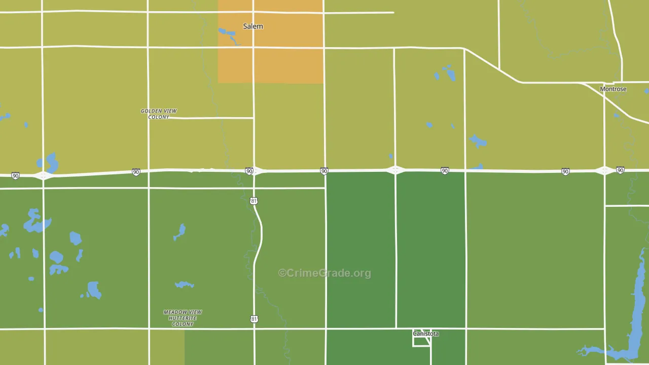 McCook County, SD Map of Drug-Related Crime Rates