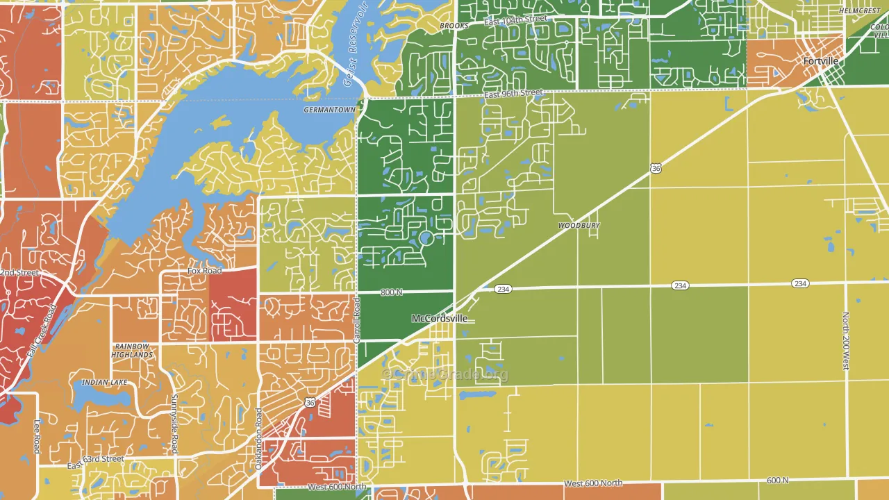 McCordsville, IN Map of Drug-Related Crime Rates